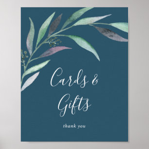 Poster Panneau de cartes et cadeaux Eucalyptus vert viole