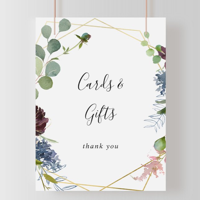 Poster Panneau de cartes et cadeaux géométriques dorés Bo (Créateur téléchargé)