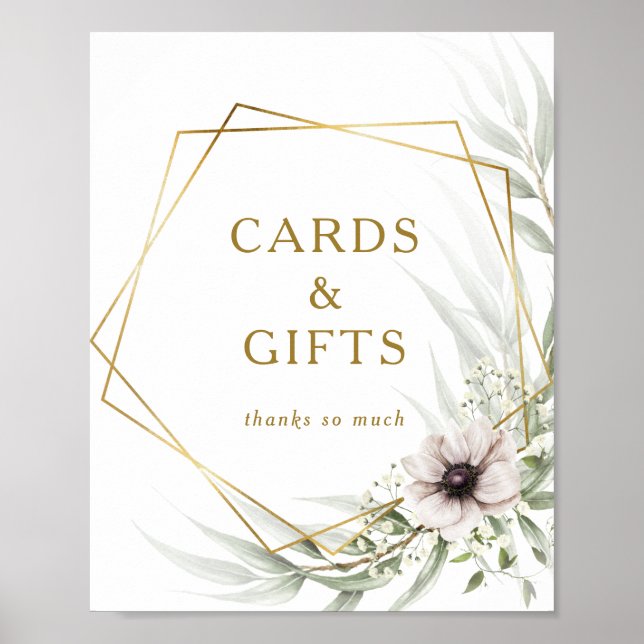 Poster Panneau de cartes et cadeaux géométriques en eucal (Devant)