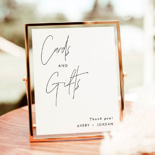 Poster Panneau de Cartes et Cadeaux Minimaliste, Mariage