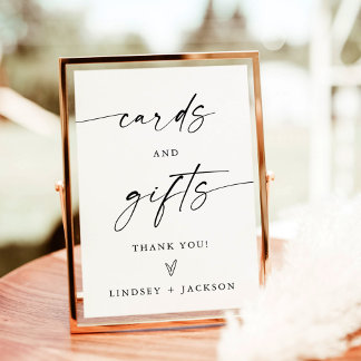 Poster Panneau de cartes et cadeaux minimalistes, signe m