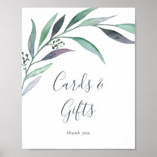 Poster Panneau de cartes et cadeaux Purple et Green Eucal