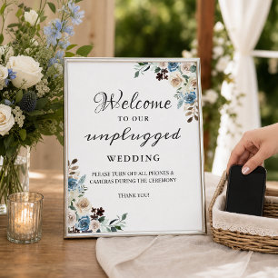 Poster Panneau de cérémonie de mariage débranché Boho Flo