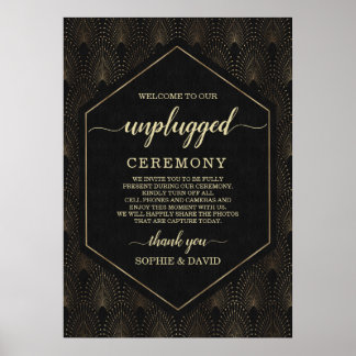 Poster Panneau de cérémonie de mariage Glam Gatsby 20s dé