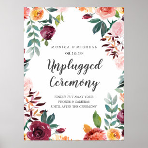 Poster Panneau de cérémonie Mariage débranchée de Rustic
