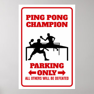 Poster Panneau de champion de ping-pong, Panneau de stati