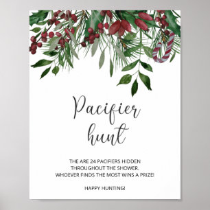 Poster Panneau de chasse à la tétine d'hiver. Jeu Trouver
