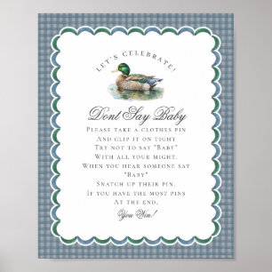 Poster Panneau de chasse de canard colvert Gingham N' dit