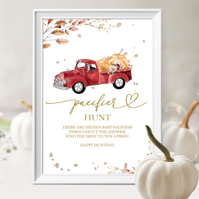 Poster Panneau de chasse du Baby shower de chute citrouil (Créateur téléchargé)