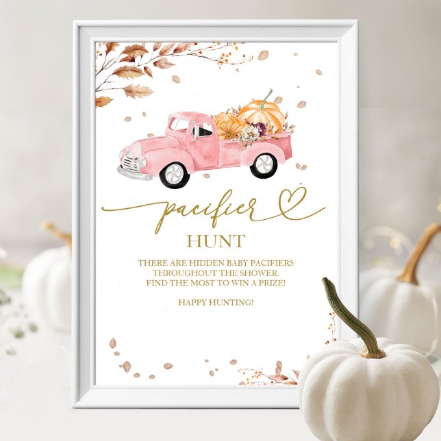Poster Panneau de chasse du Baby shower de chute citrouil (Créateur téléchargé)