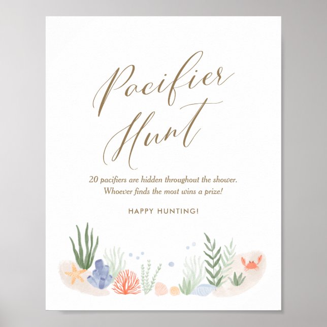 Poster Panneau de chasse sous le Baby shower marin (Devant)