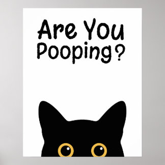 Poster Panneau de chat noir drôle - Êtes-vous en train de