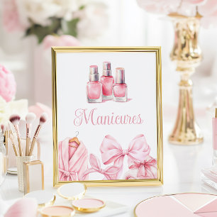 Poster Panneau de cheveux d'anniversaire rose de fête de