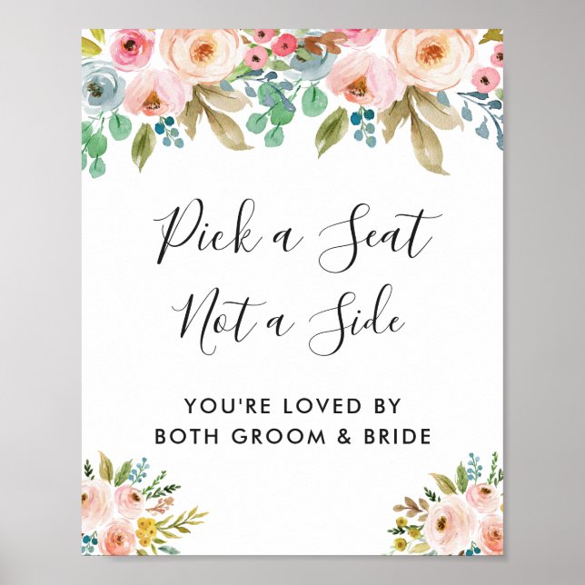 Poster Panneau de choix de siège de cérémonie de mariage  (Devant)