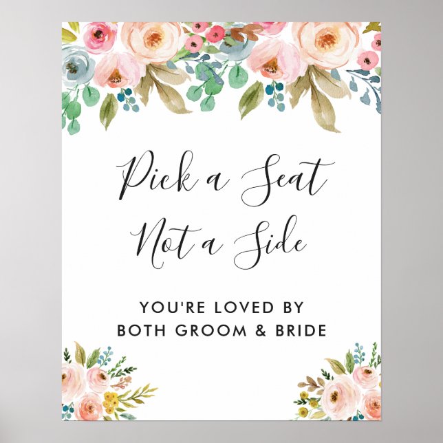 Poster Panneau de choix de siège de cérémonie de mariage  (Devant)