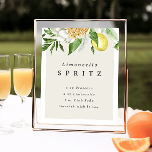 Poster Panneau de cocktail imprimable Limoncello Spritz R
