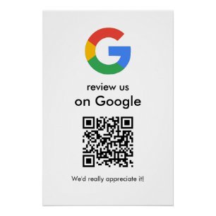 Poster Panneau de code QR Google pour une révision modern