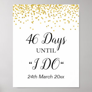 Poster Panneau de compte à rebours pour le mariage