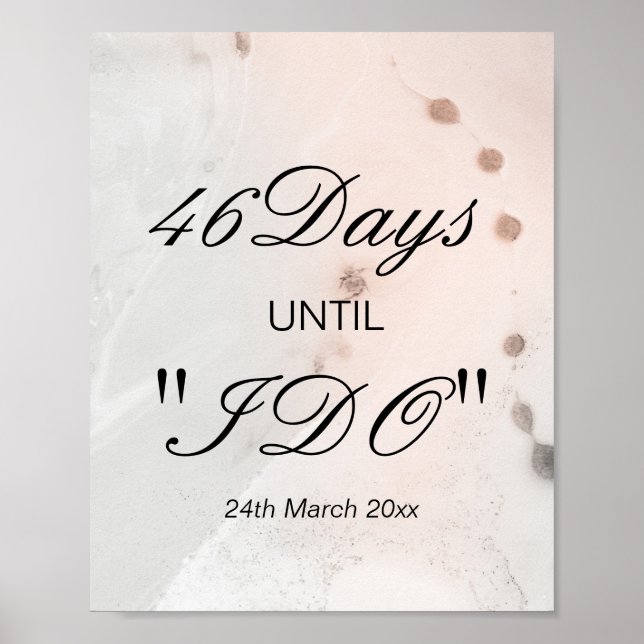 Poster Panneau de compte à rebours pour mariage (Devant)