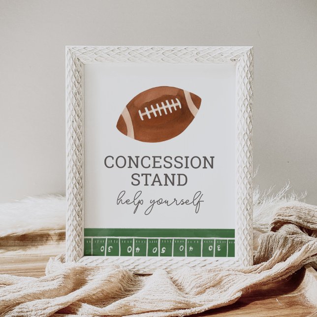 Poster Panneau de concession Baby shower de football (Créateur téléchargé)