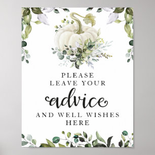 Poster Panneau de conseil Baby shower Citrouille vert