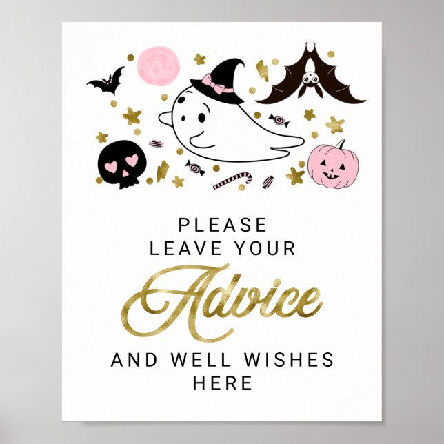 Poster Panneau de conseil Baby shower de la fille fantôme (Devant)