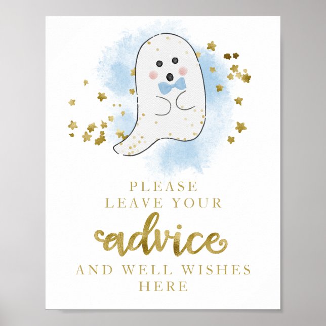 Poster Panneau de conseil du Baby shower du garçon fantôm (Devant)