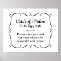 Panneau de conseils de mariage Mots de sagesse
