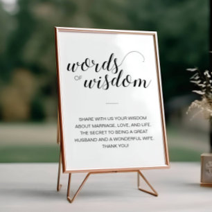 Poster Panneau de conseils de mariage Mots de sagesse