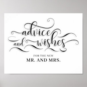 Poster Panneau de conseils et vœux de mariage
