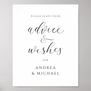 Poster Panneau de conseils pour des vœux de mariage éléga
