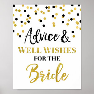 Poster Panneau de conseils pour la mariée en confettis no