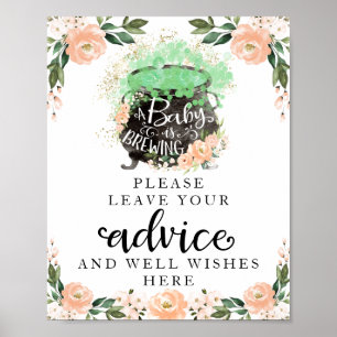 Poster Panneau de conseils pour une baby shower à thème H