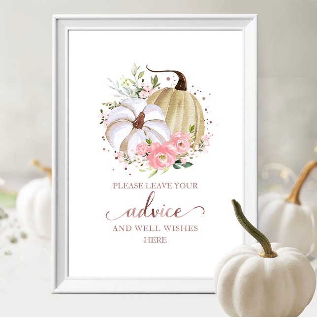 Poster Panneau de conseils pour une baby shower automnale (Créateur téléchargé)