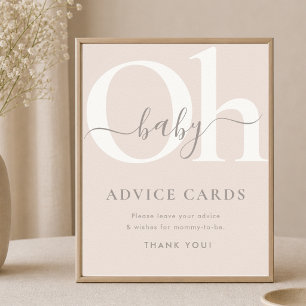 Poster Panneau de conseils pour une Baby Shower Bohème Ne