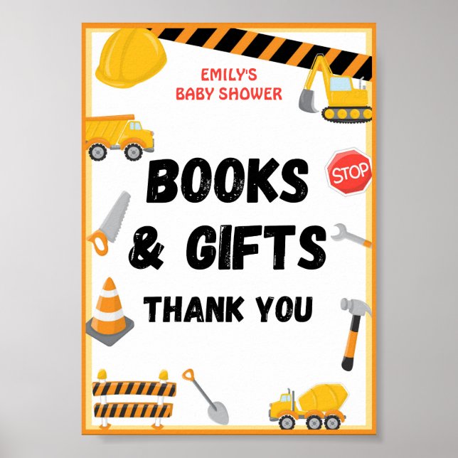 Poster Panneau de construction, Anniversaire, Baby shower (Devant)