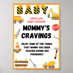 Poster Panneau de construction, Baby shower