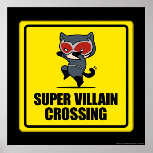 Poster Panneau de croisement Chibi Catwoman Super Villain