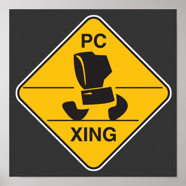 Poster panneau de croisement d'ordinateur (xing) (Devant)
