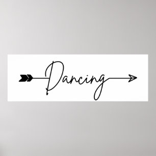 Poster Panneau de danse minimaliste Mariage Flèche