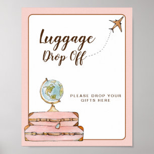 Poster Panneau de dépôt de bagages Enseigne de mariage
