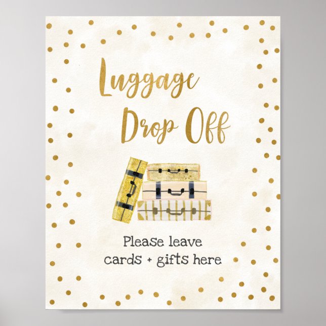 Poster Panneau de dépôt de bagages pour la fête de mariag (Devant)