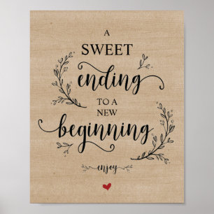 Poster Panneau de dessert Mariage Rustique Vins