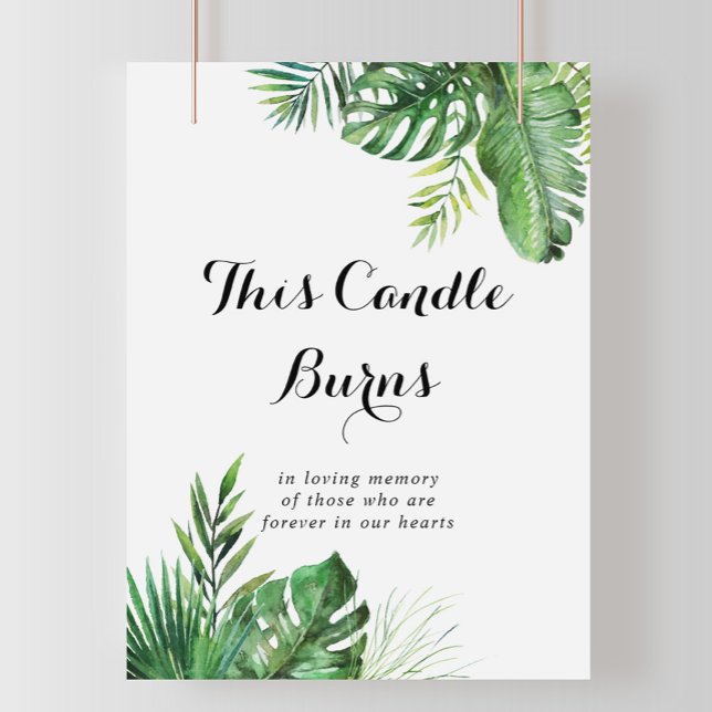 Poster Panneau de destination vert tropical Cette bougie  (Créateur téléchargé)