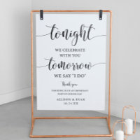 Panneau de dîner de répétition de mariage Tomorrow