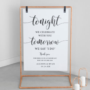 Poster Panneau de dîner de répétition de mariage Tomorrow