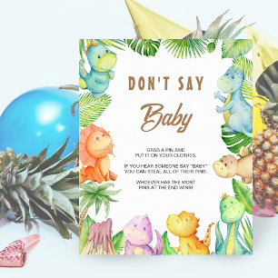 Poster Panneau de dinosaure N' dites pas Bébé