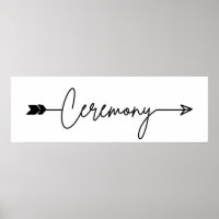 Panneau de direction de la cérémonie à droite