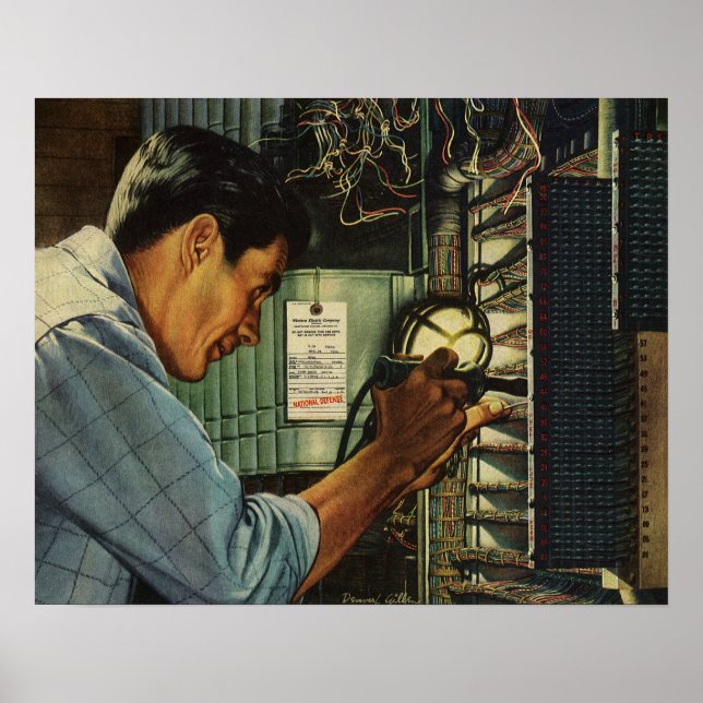 Poster Panneau de disjoncteur électrique vintage (Devant)