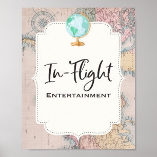 Poster Panneau de divertissement en vol du Baby shower de